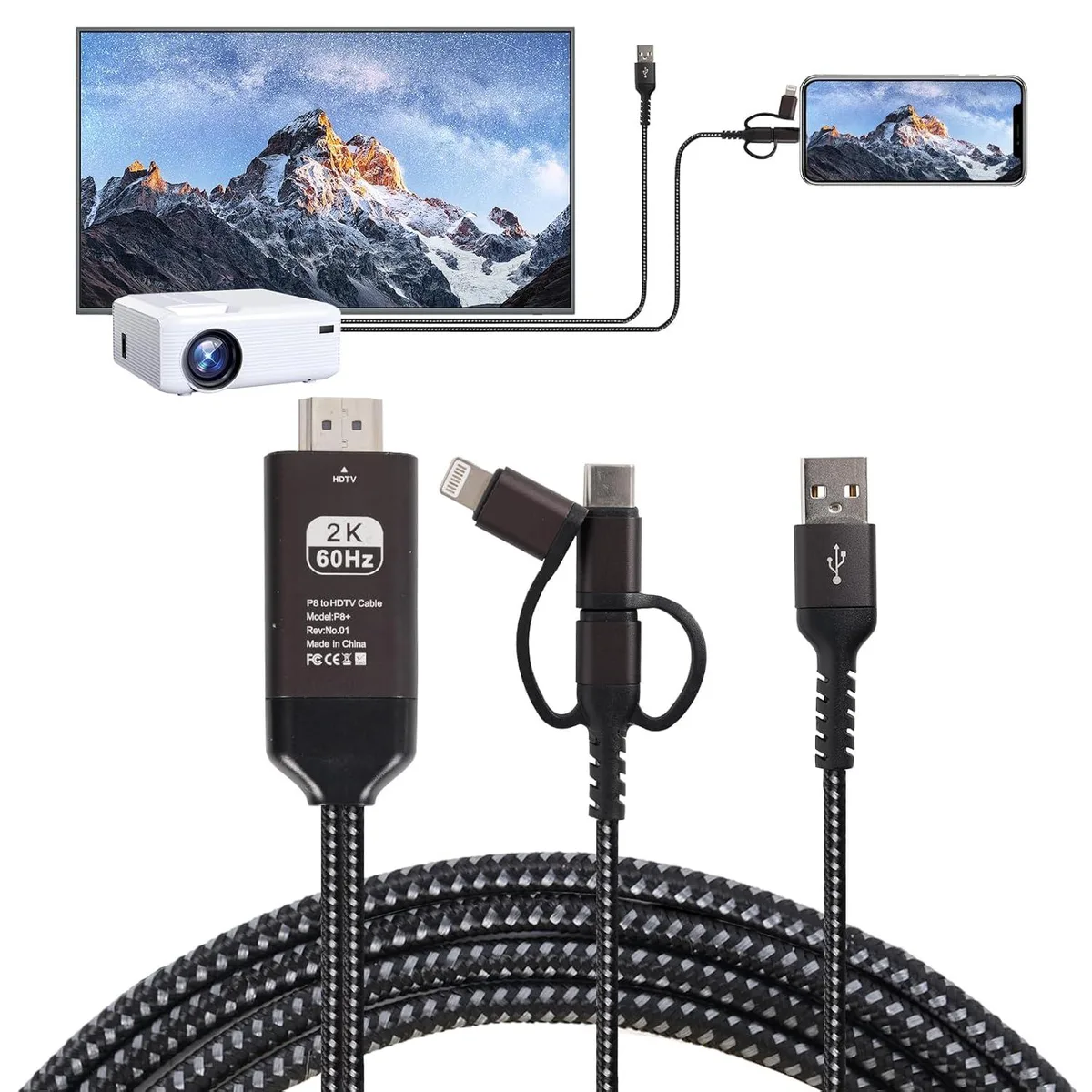 FLEANE FLEANE HDMI Adapter Type C 3-in-1 1080 60Hz — product photo