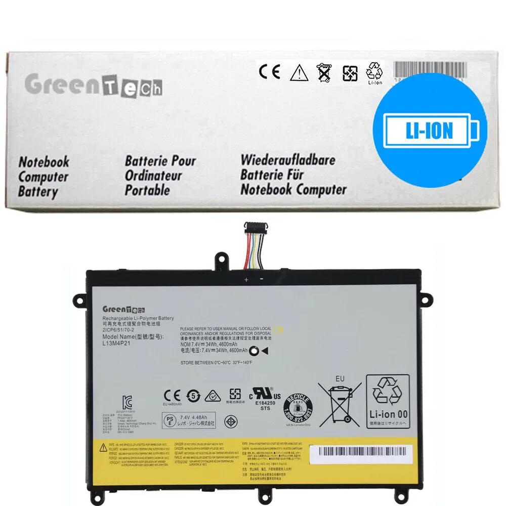 NShi NShi L13M4P21 laptop battery 7.4V 34WHR 4700mAh for Lenovo Yoga 2 11 — product photo
