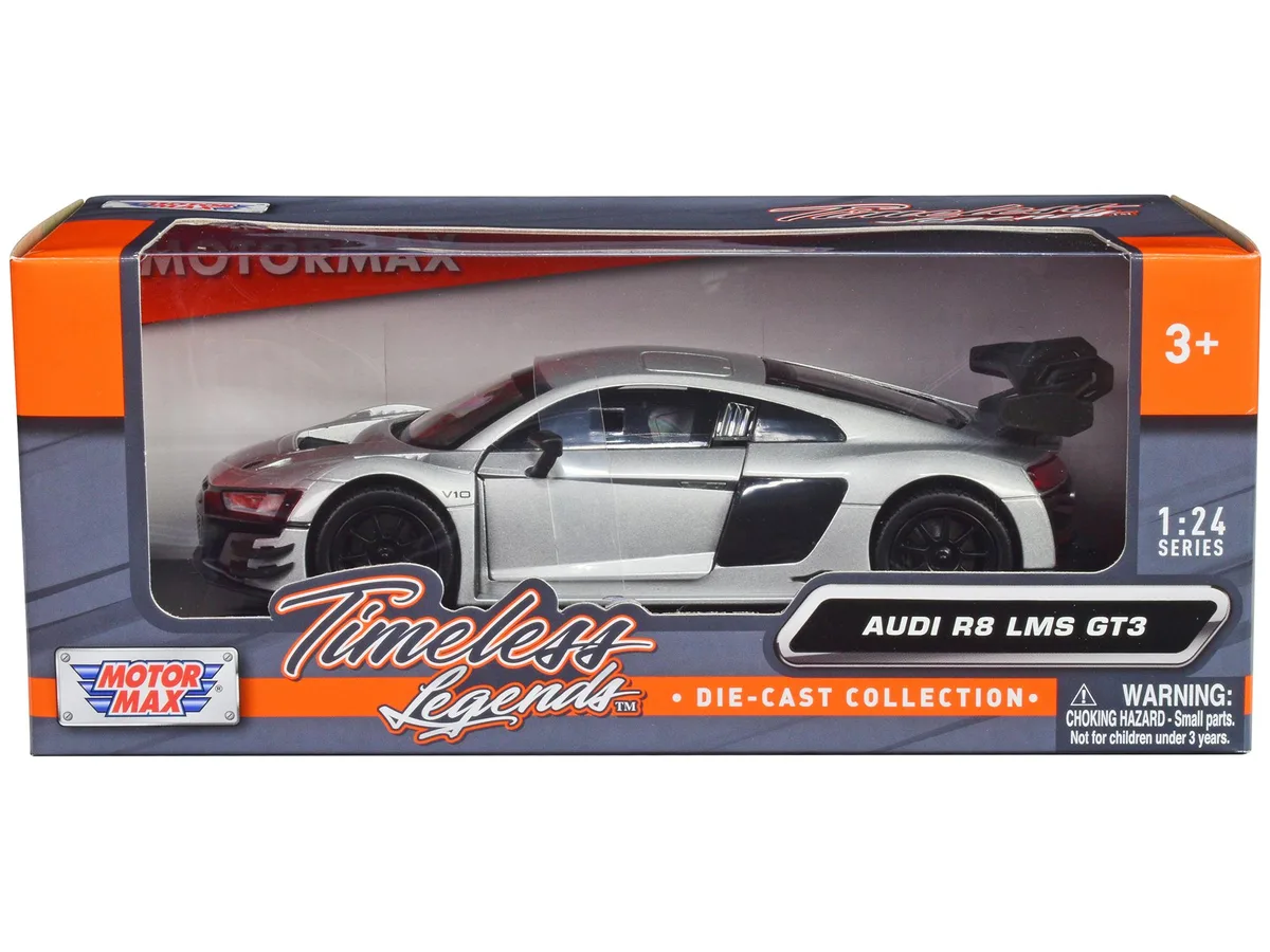 MOTORMAX MOTORMAX Audi R8 LMS GT3 Silver Metallic Timeless Legends 1/24 Diecast Car — product photo