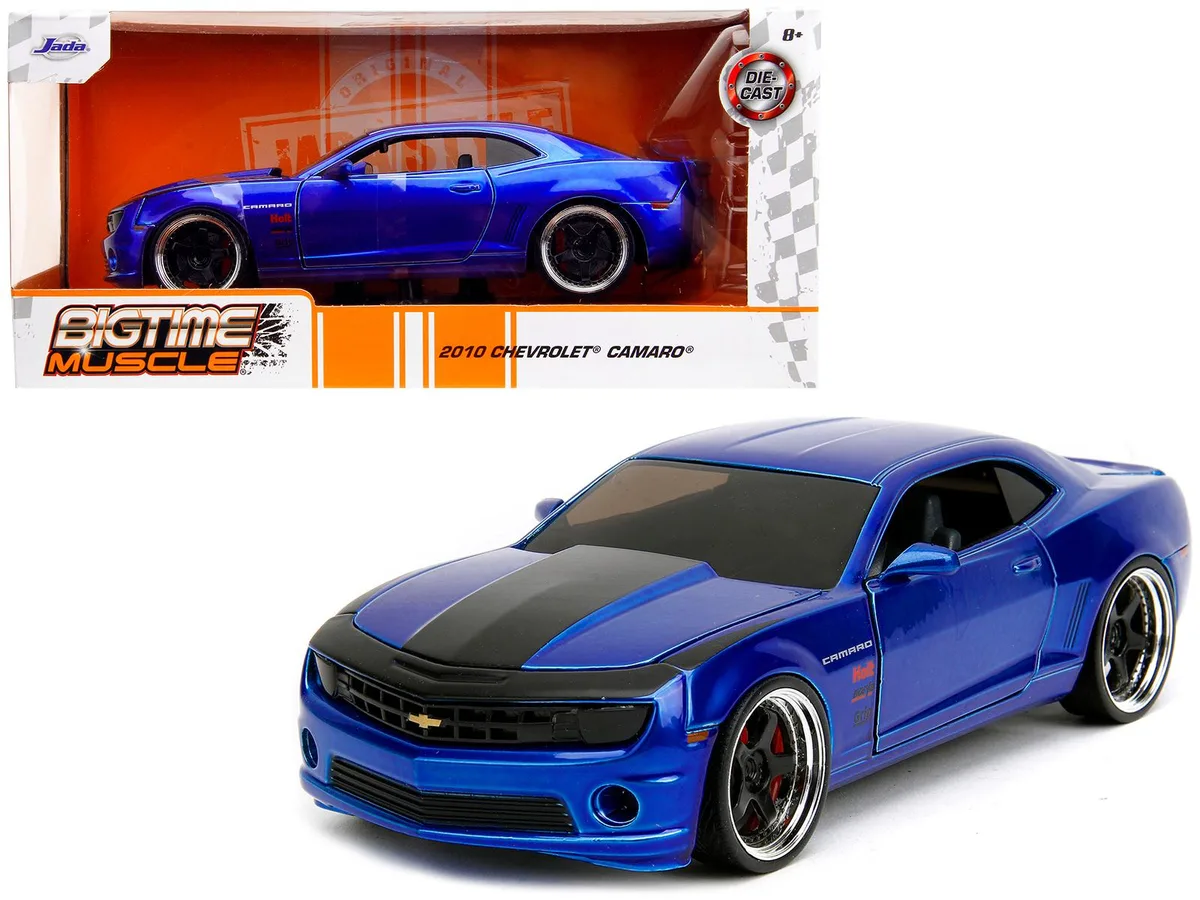 Jada Jada 2010 Chevrolet Camaro Candy Blue Black Hood Bigtime Muscle 1/24 Diecast — product photo