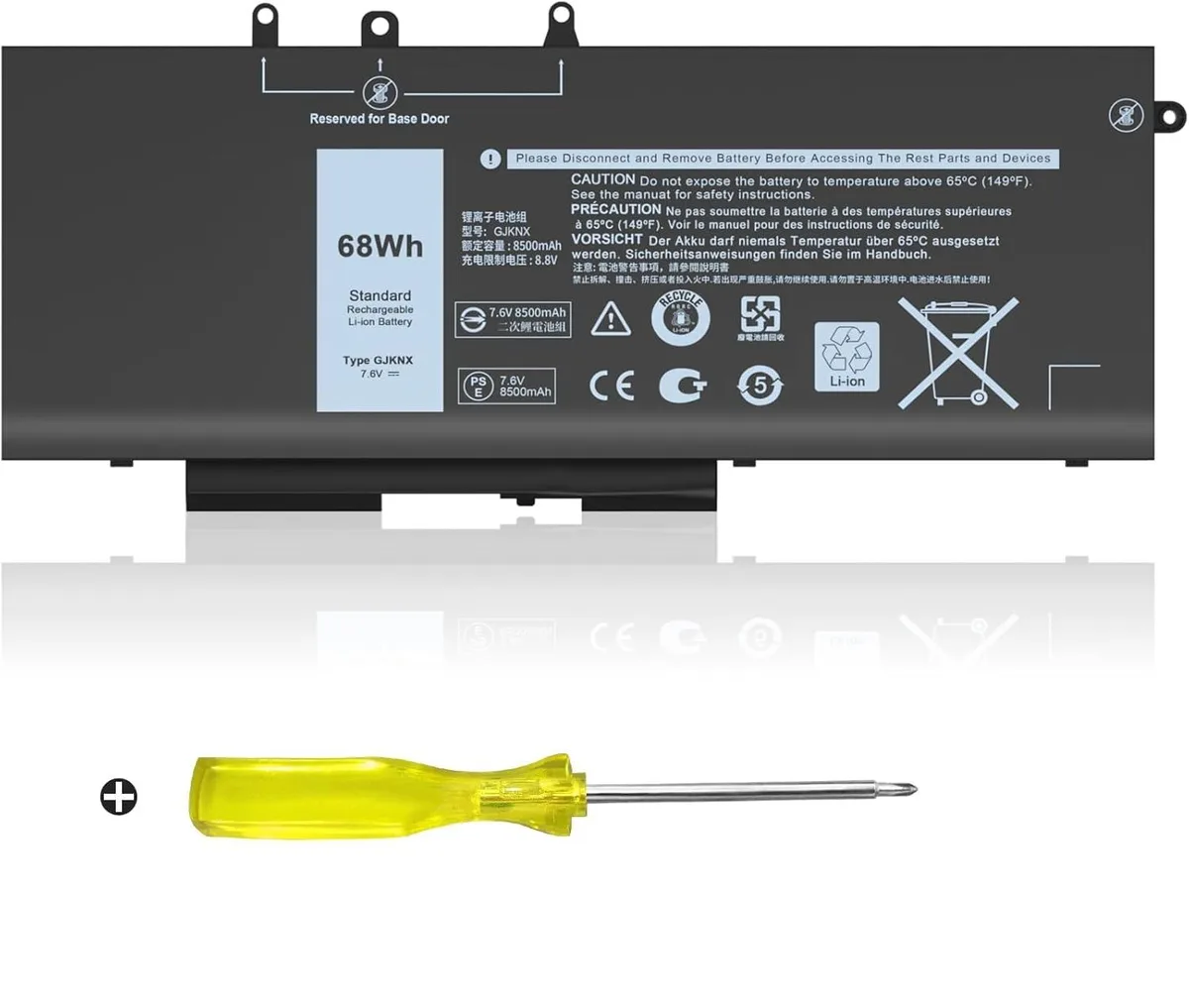 GJKNX 68Wh 7.6V Laptop Battery for Dell Latitude 5580 5490 5590 Precision 3520 3530 — product photo