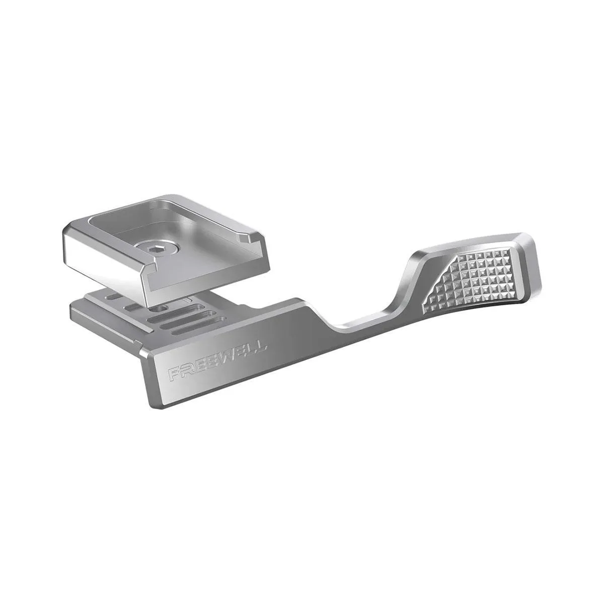 FREEWELL FREEWELL Thumb Grip Cold Shoe Mount Fujifilm X100VI Silver camera accessory — product photo