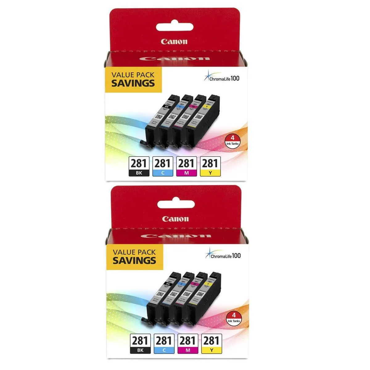 Canon Canon CLI-281 4-Pack Black Cyan Magenta Yellow Ink Cartridges (Genuine Brands) — product photo