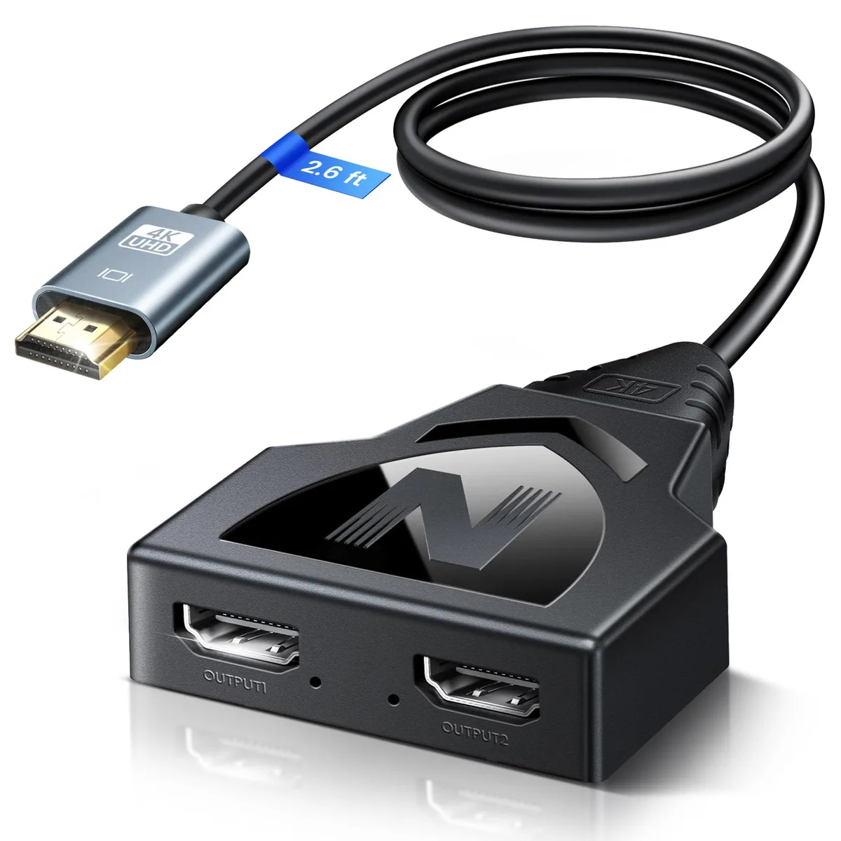 BYTECC HDMI Cable Splitter 1 in 2 Out with 2.6ft cable — product photo