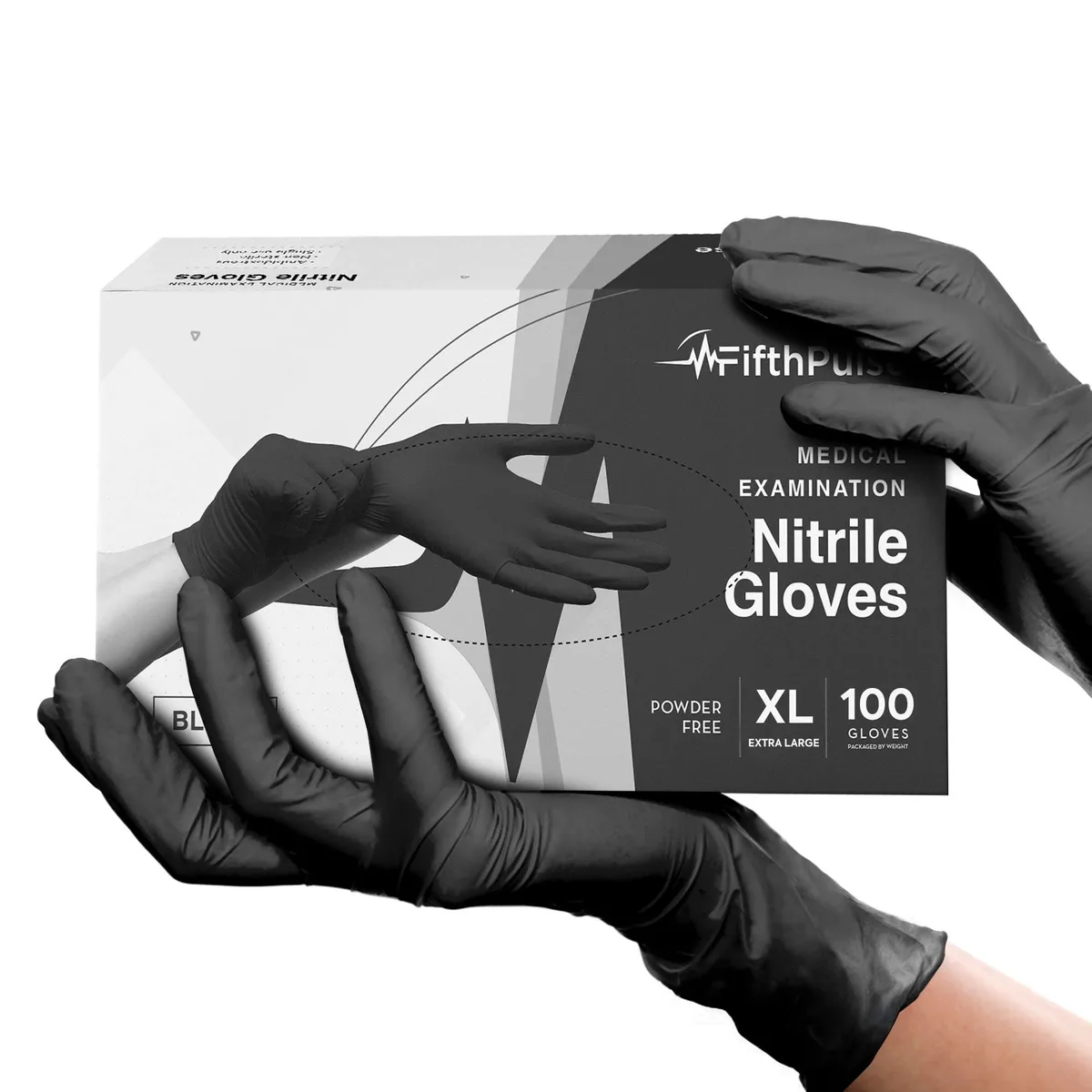  FifthPulse FMN100004 Black Nitrile Gloves X-Large 100 Count — product photo