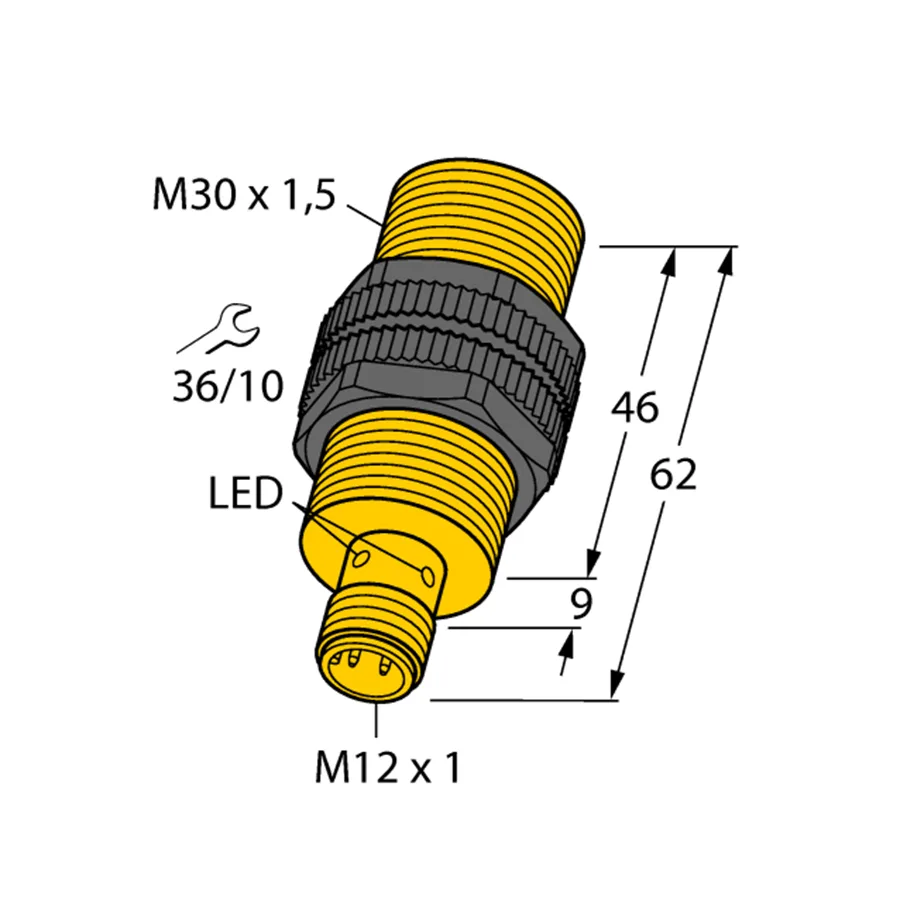 Turck Turck Bi10-S30-AN6X-H1141 inductive sensor NPN M30 IP68 10 mm switching distance — product photo