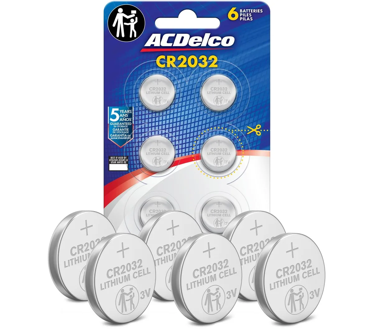 No Sew No Sew Powermax ACDelco CR2032 6-Count 3V Lithium Coin Cell Batteries 220 mAh — product photo