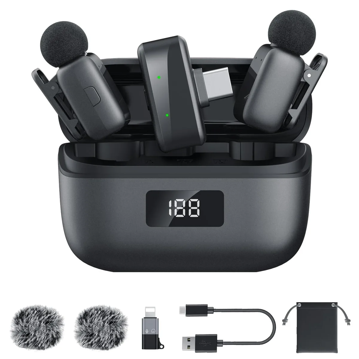  LIZHUZHONG SX35MINI Wireless Lavalier Microphone with Charging Case — product photo
