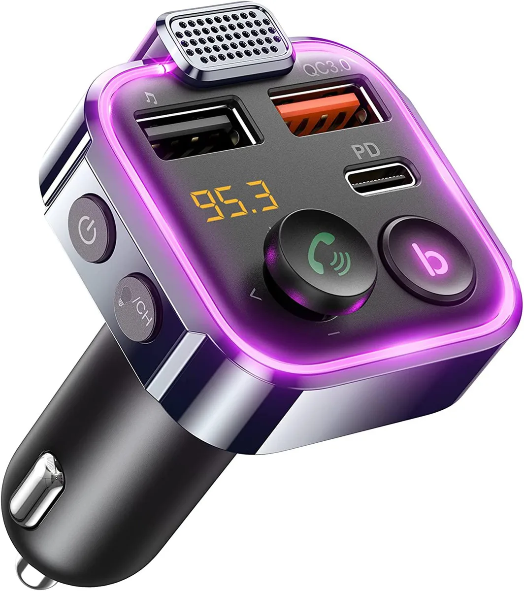 Mickey Technology Mickey Technology 2023 Bluetooth 5.0 FM Transmitter 42W PD QC3.0 7 Color LED — product photo