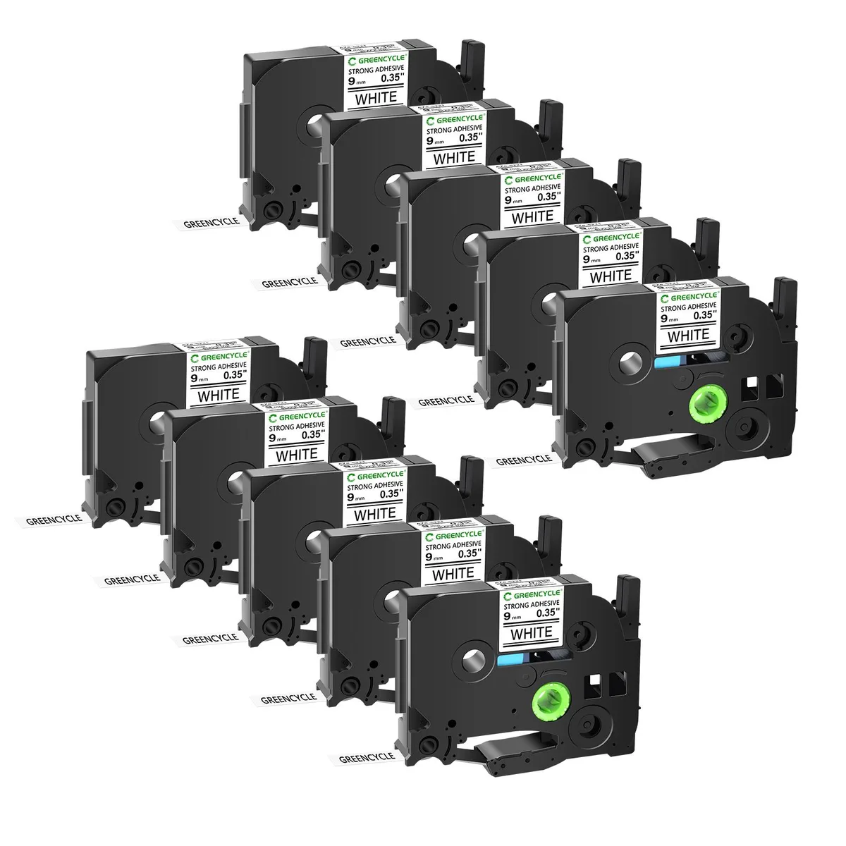 GREENCYCLE GREENCYCLE TZe-S221 9mm 26.2ft Black on White labelmaker tape 20 pack — product photo