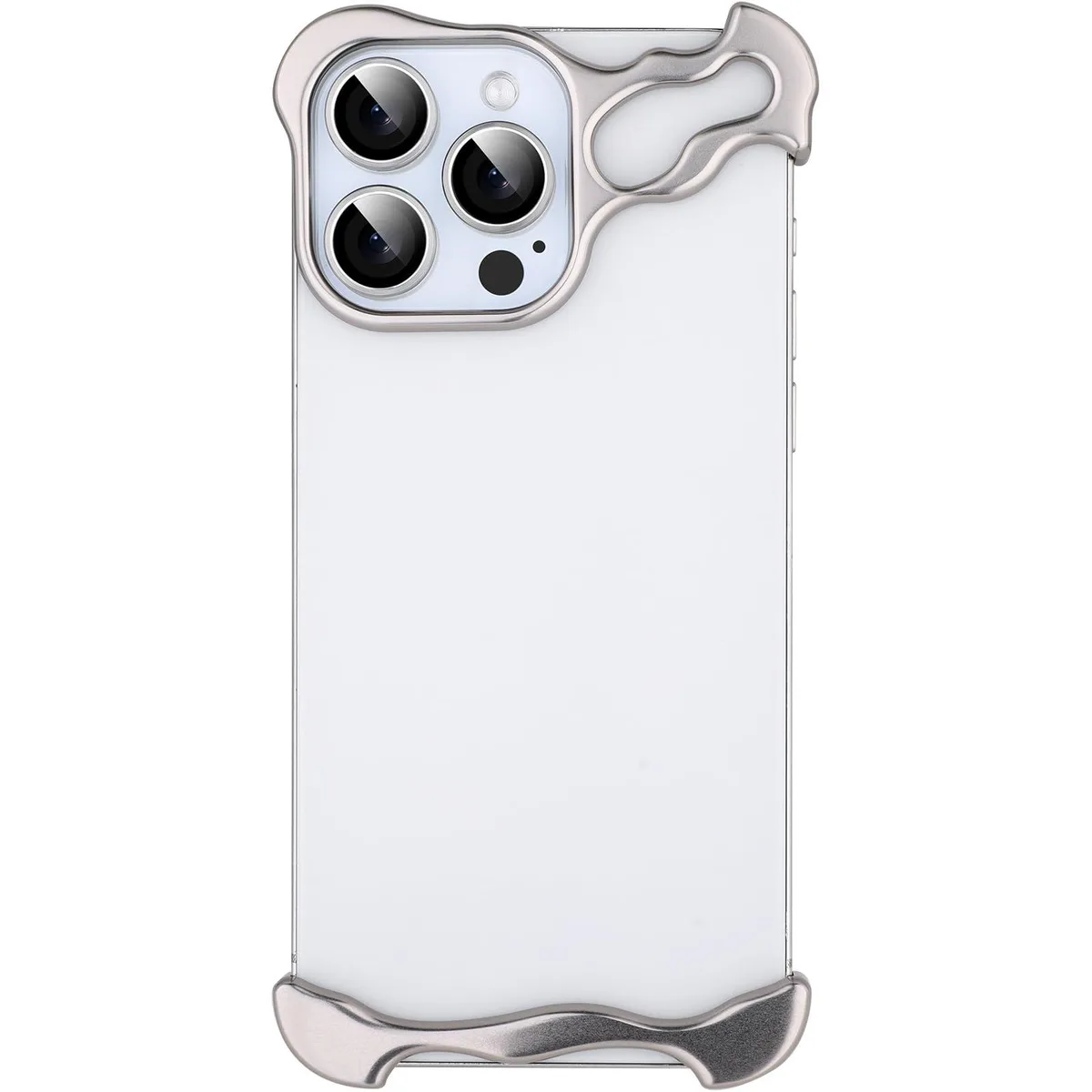  aidvaia Frameless Case iPhone 15 Pro Max Aluminum Silver — product photo