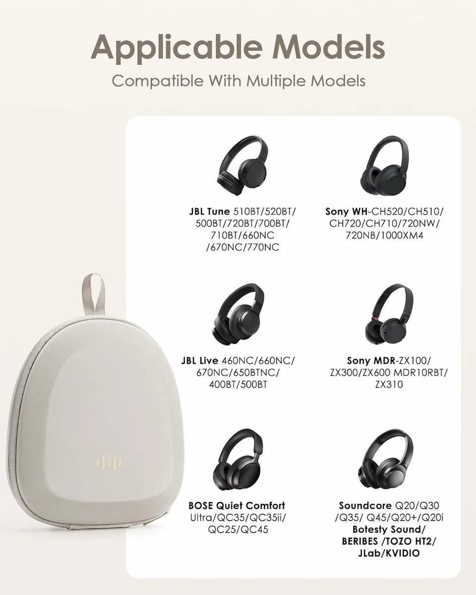 BFKK BFKK Hard Shell Headphone Case Super-Slim Beige — product photo
