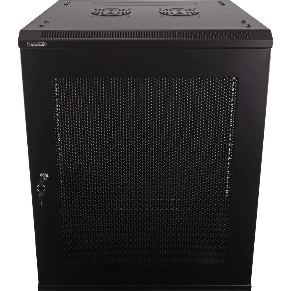 NavePoint NavePoint 15U Wallmount Perforated Server Rack 450mm Depth with Fans — product photo