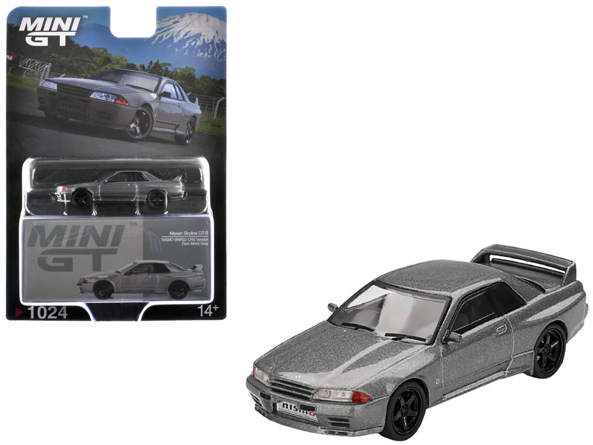 Mini GT Mini GT Nissan Skyline GT-R NISMO BNR32 CRS RHD Dark Metal Gray Metallic 1/64 Diecast Hobby Collectible — product photo