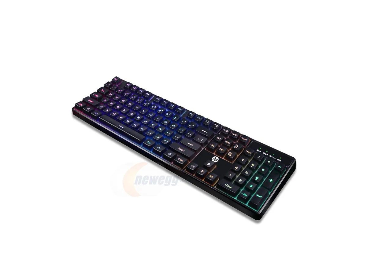 HP HP K300 Spanish Gaming Keyboard 104 Keys 19 Anti-Ghosting 7-Color Backlit Wired USB Black — product photo