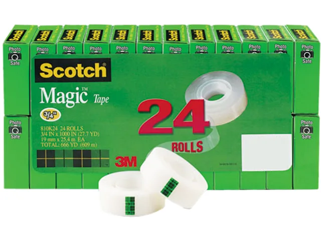 3M 3M 810K24 Magic Office Tape 3/4" x 1000" 1" Core Clear — תמונת המוצר