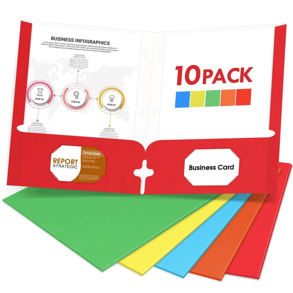  Stoner Bst-Two Pocket Folders-10P-2 10-pack letter size 8.5x11 inches red — product photo