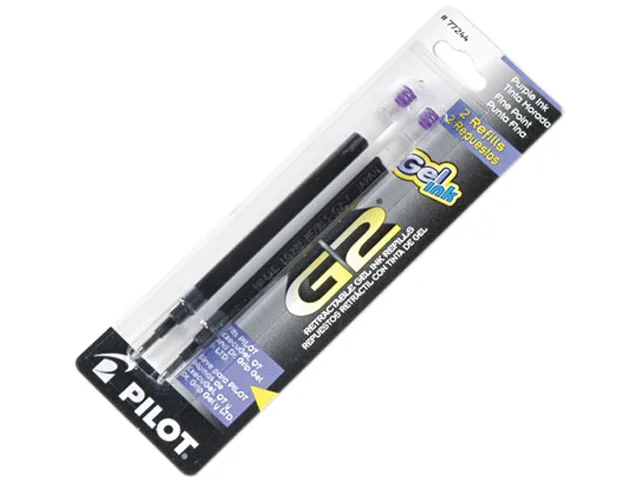 Pilot Pen Pilot Pen 77244 G2 Gel Refill Fine .70 mm Purple 2 Pack — product photo