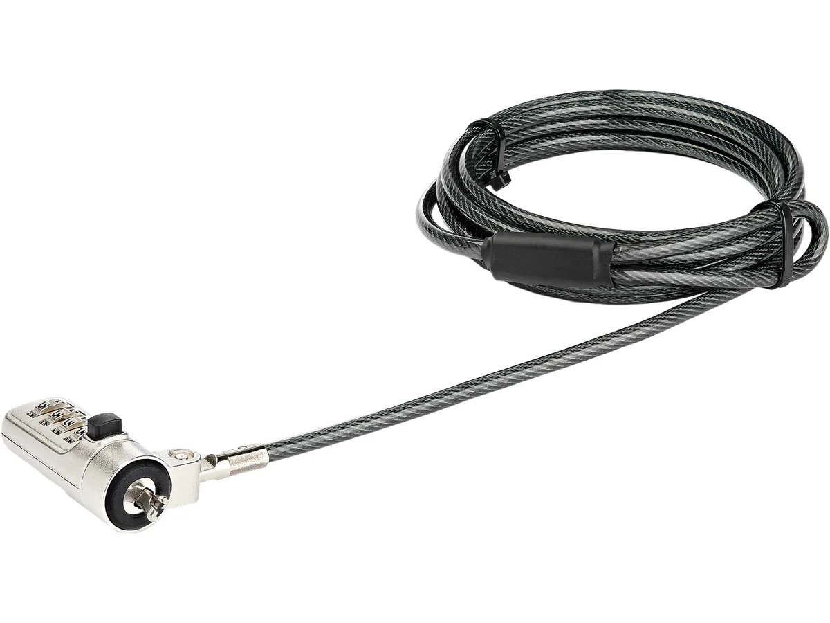 STARTECH STARTECH LTLOCKNBL laptop cable lock 4-digit combination wedge slot 6.5 ft 2 m 4.4 mm cable — product photo