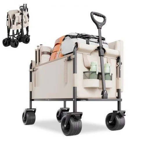 VEVOR VEVOR W27 Collapsible Folding Wagon 550lb 220L Khaki — product photo