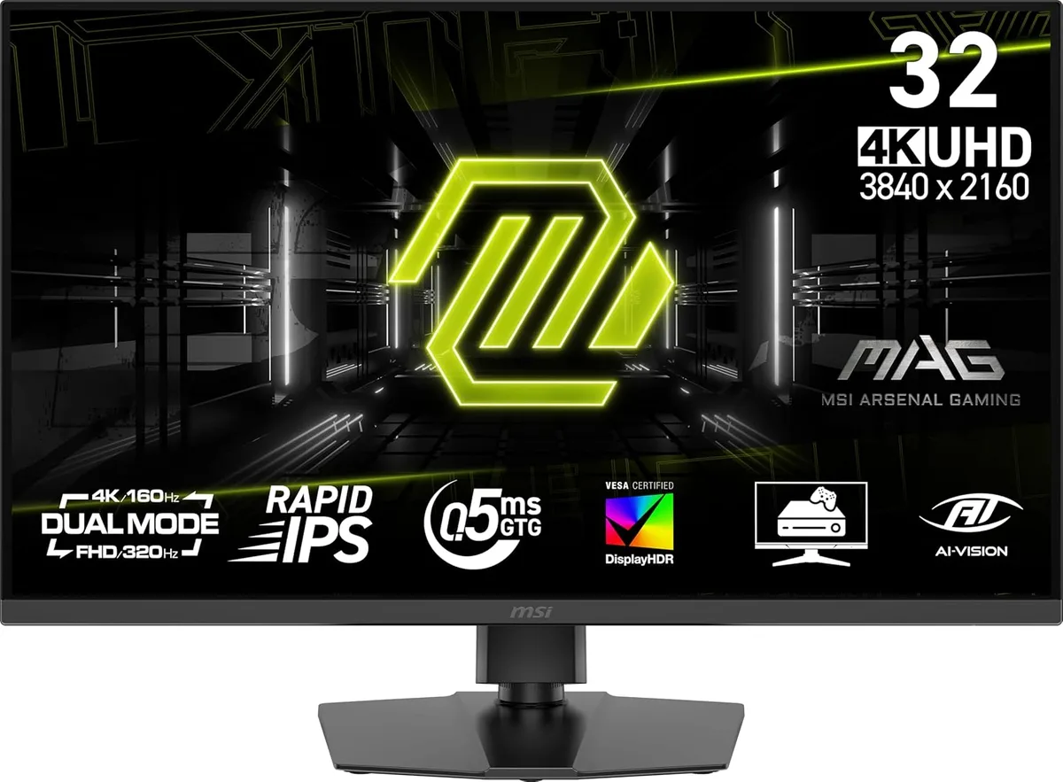 MSI MSI MAG 322URDF E16 32" 4K 160Hz/320Hz Rapid IPS gaming monitor — product photo