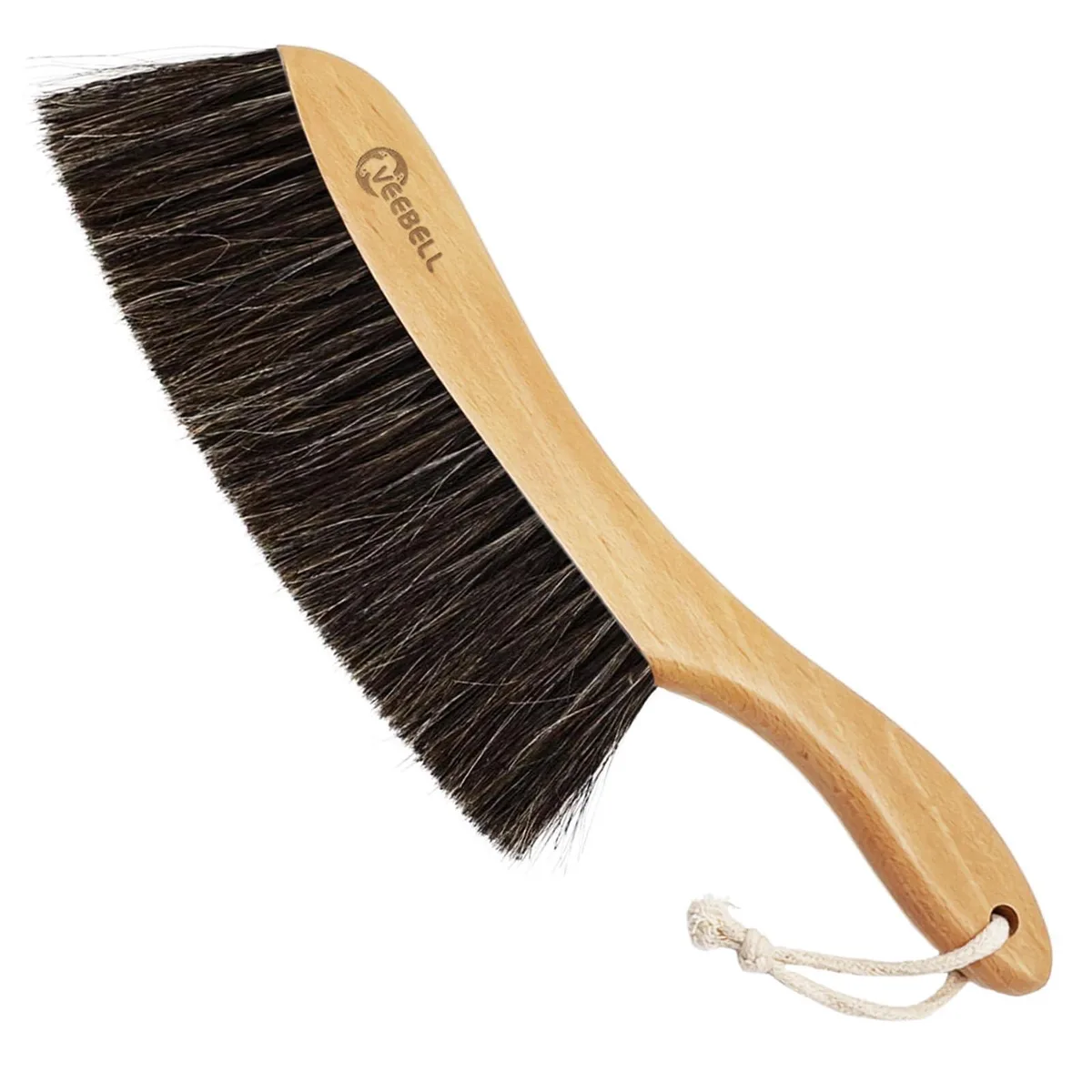 3M horsehair hand broom with lacquered wood handle, 14 inches long