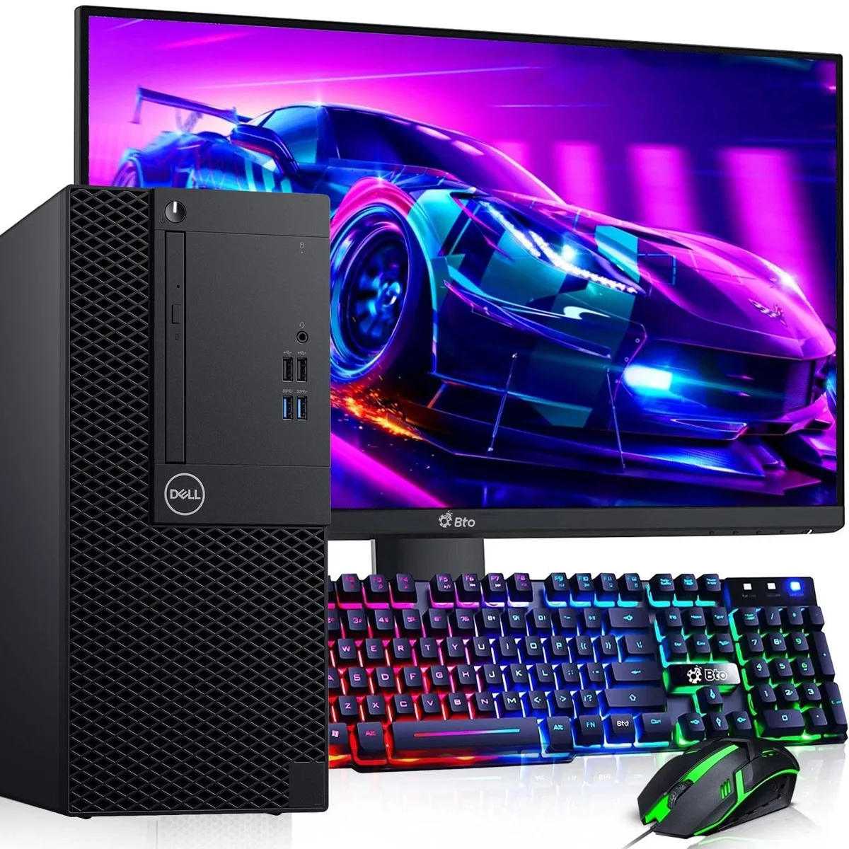 DELL DELL OptiPlex Gaming Desktop PC i5-9500 3.00GHz 16GB DDR4 256GB SSD GT 1030 24in Monitor Windows 11 Pro — product photo