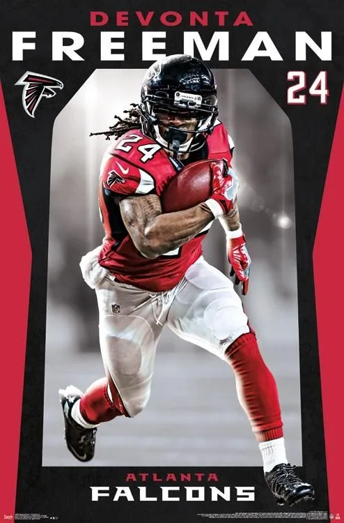 Atlanta Falcons Devonta Freeman poster print on heavy stock paper 22 by 34 inches