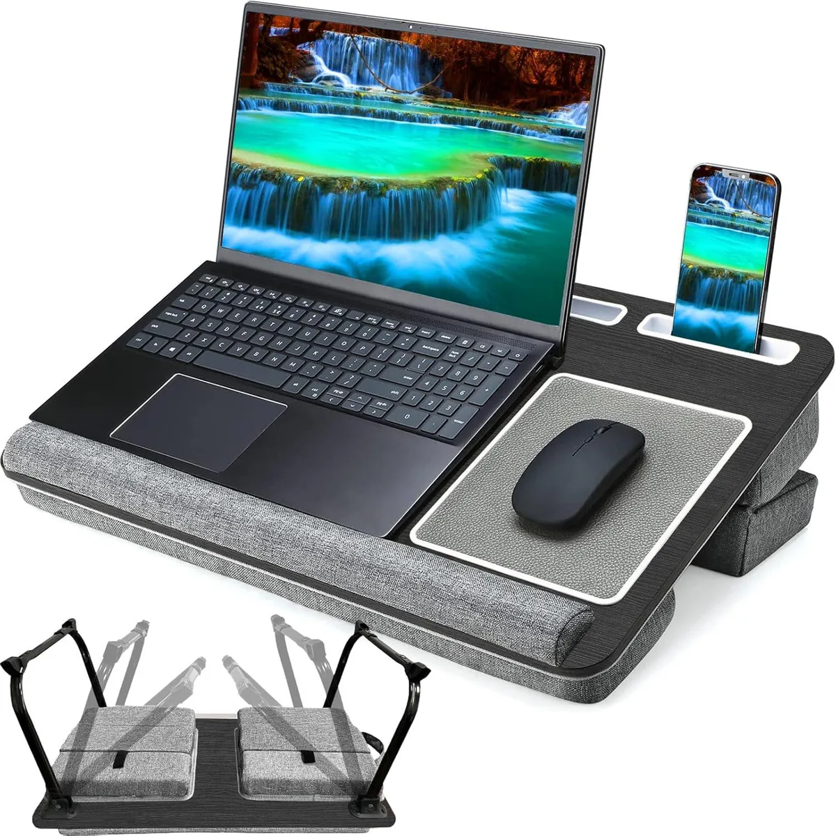 BFKK BFKK 17.3" Foldable Lap Desk Black 23.5x15.3x10.3in — product photo