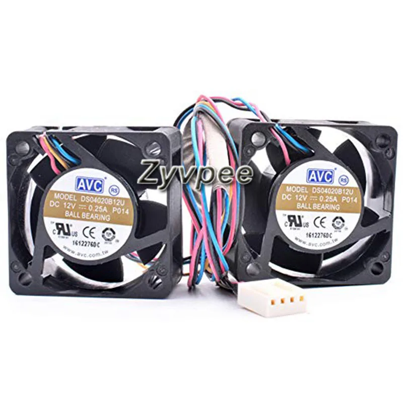 Zyvpee Zyvpee DS04020B12U P0174 40mm 12V 0.25A ball-bearing case fan 2-pack — product photo