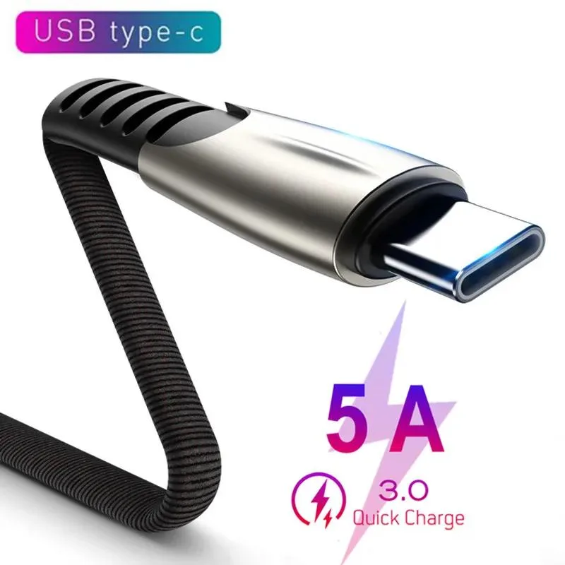 Hetai Tech Hetai Tech Type C Cable 5A Fast Charging 1m Braided Black Blue Red — product photo