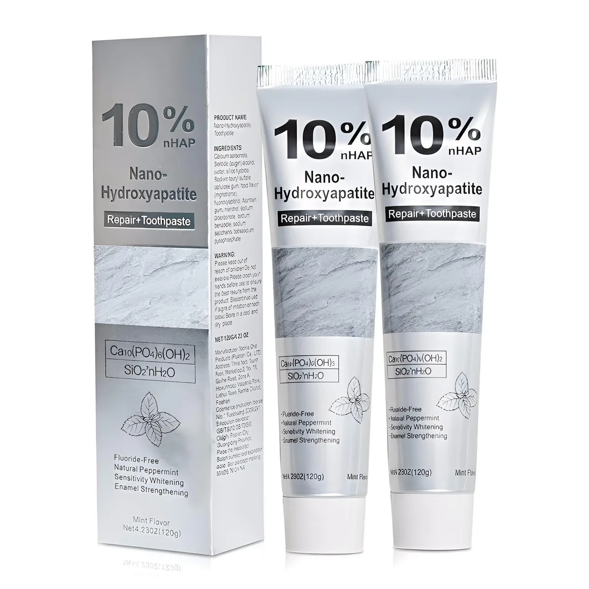 Two white toothpaste tubes in a 2-pack, 240 grams total