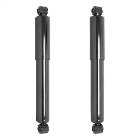 Pair of rear shock absorbers in silver metal finish