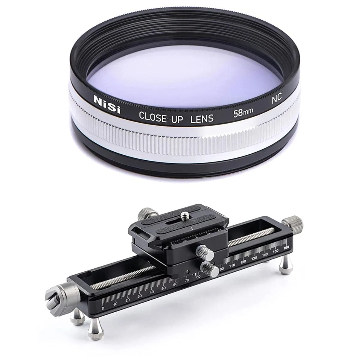 Nisi Nisi Close-Up Lens Kit NC 58mm with NM-180 Macro Focusing Rail — product photo