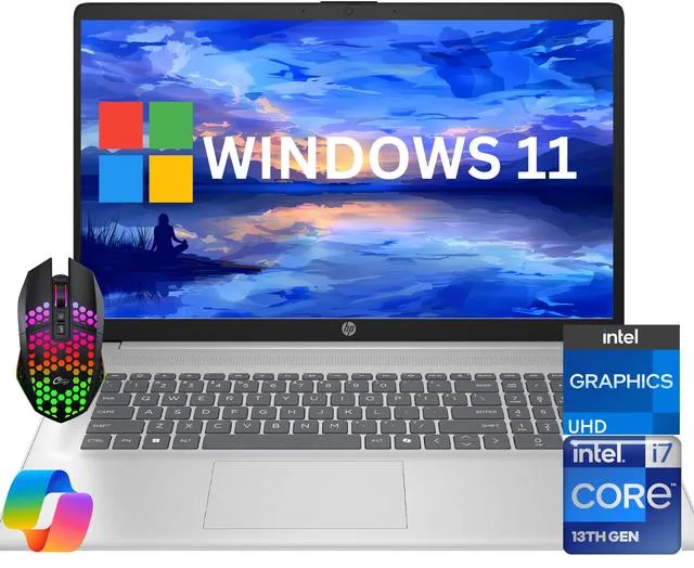 HP HP 17 laptop, 17.3" FHD, Core i7-1355U, 32GB RAM, 512GB NVMe, Windows 11 Home — product photo