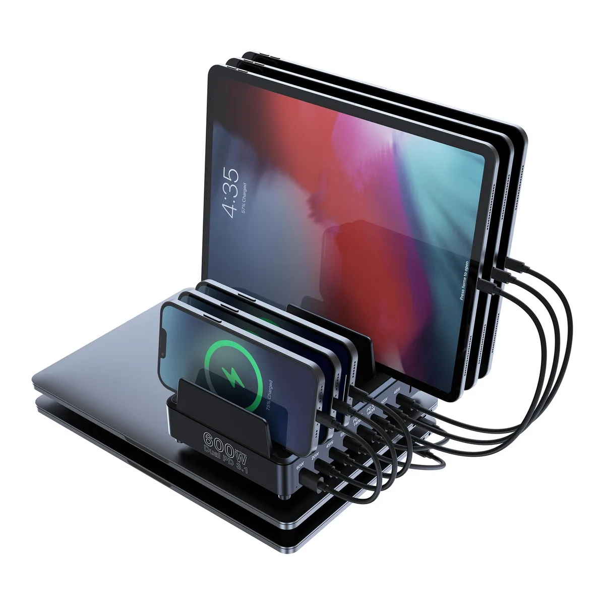  URVNS BK-118D 600W 10-Port USB Charger Black — product photo