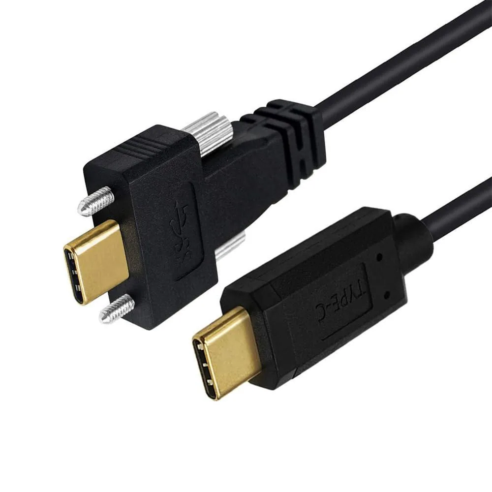 Fervit Fervit 10Gbps USB 3.1 Type-C Male to Dual Locking Thumbscrew USB-C Cable 1M — product photo