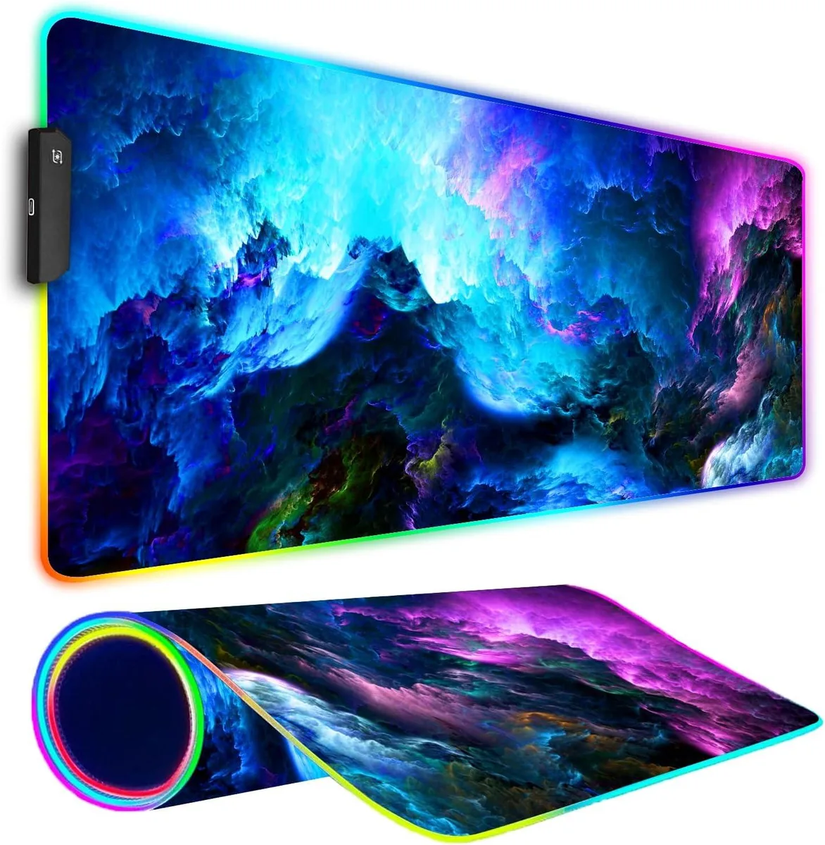 Brainwavz Brainwavz RGB Gaming Mouse Pad 31.5 x 11.8 in Dazzling Galaxy — product photo