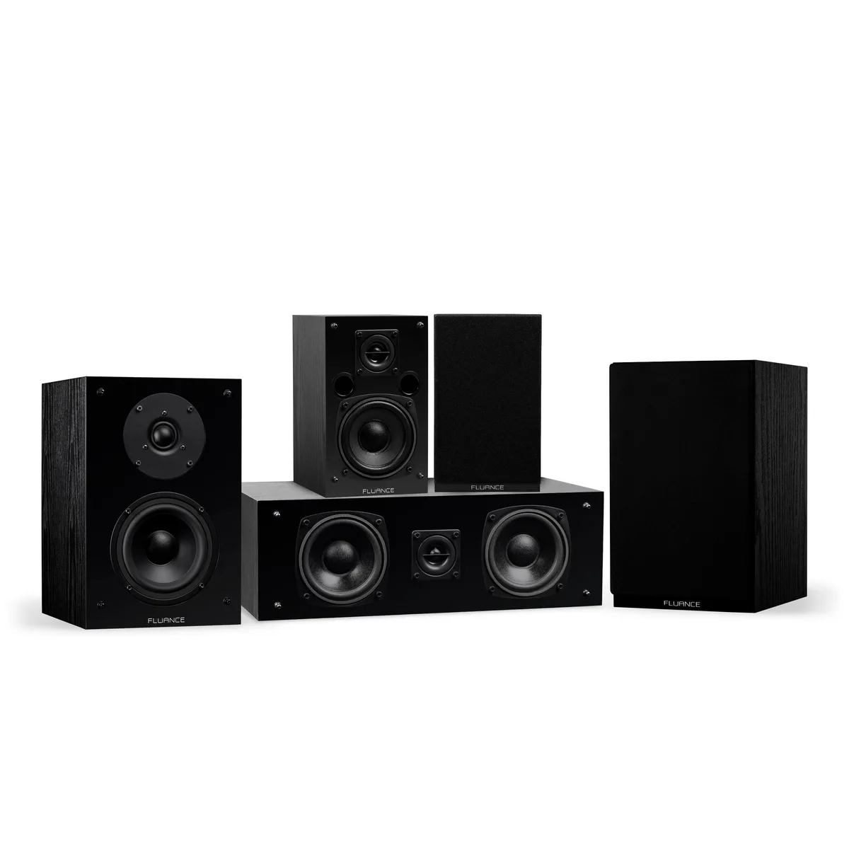 Fluance Fluance Elite 5.0 Channel Home Theater Speaker System Black Ash SX50BC — product photo
