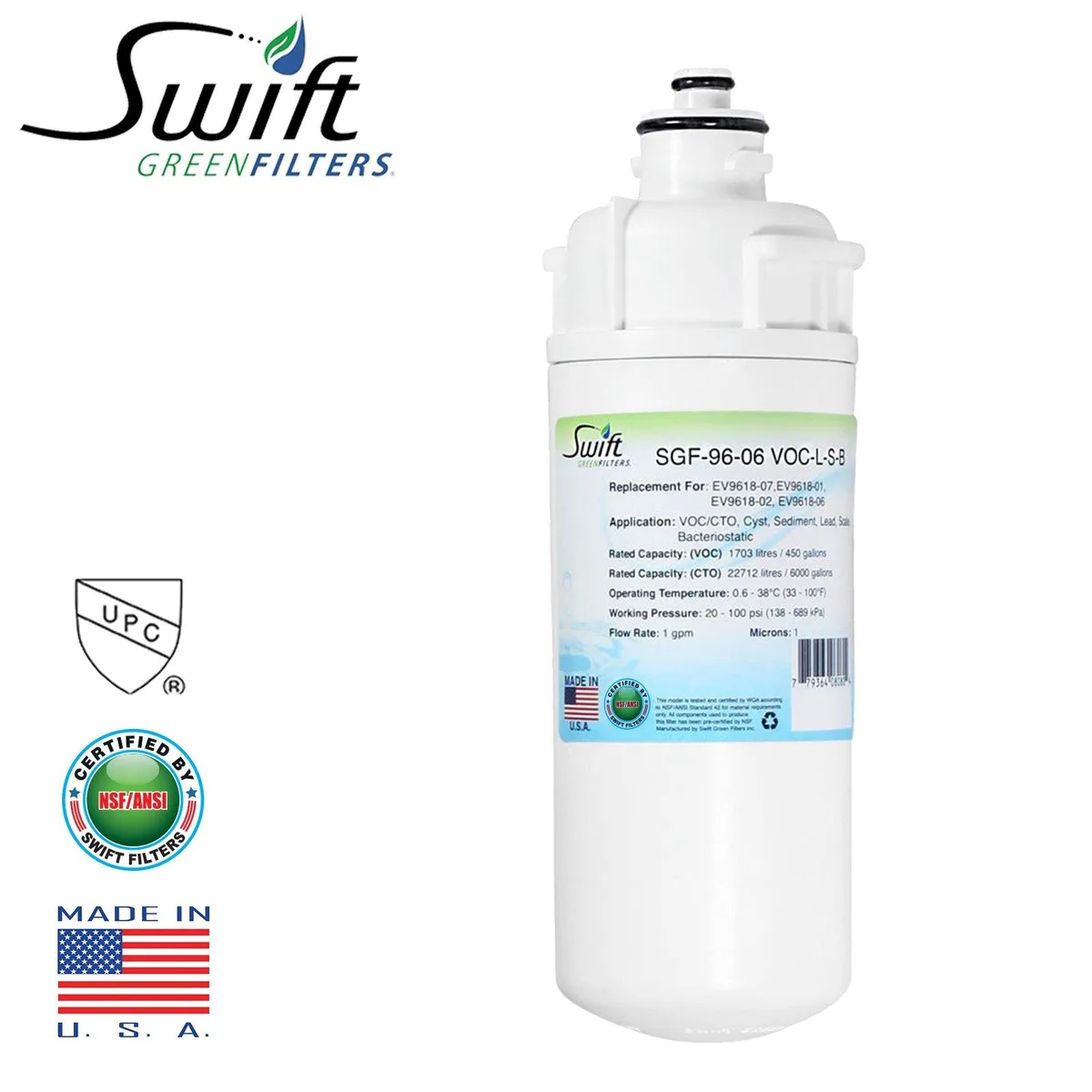 Swift Green Swift Green SGF-96-06 VOC-L-S-B water filtration cartridge — product photo