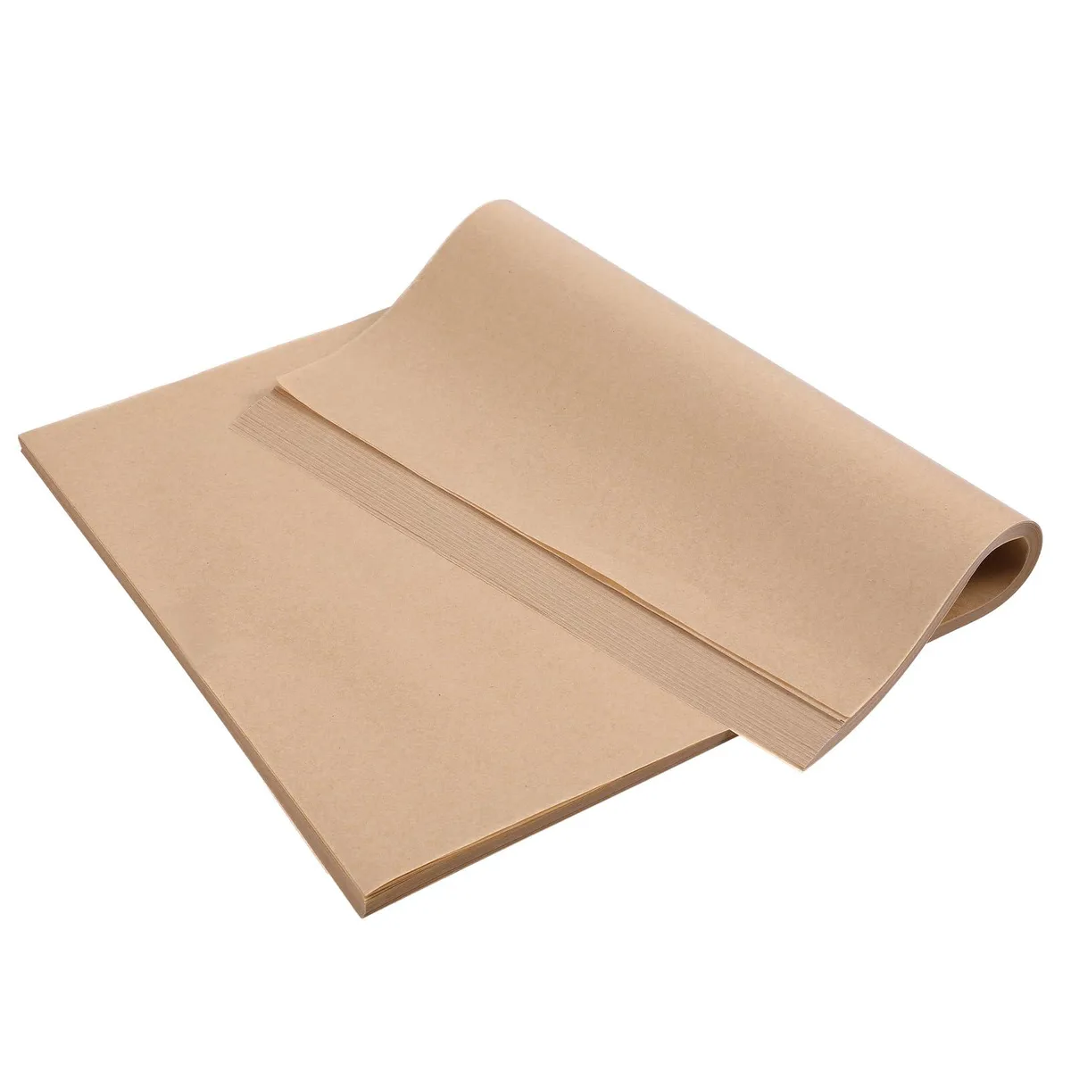 Stack of 200 brown unbleached parchment sheets 13 x 18 inches