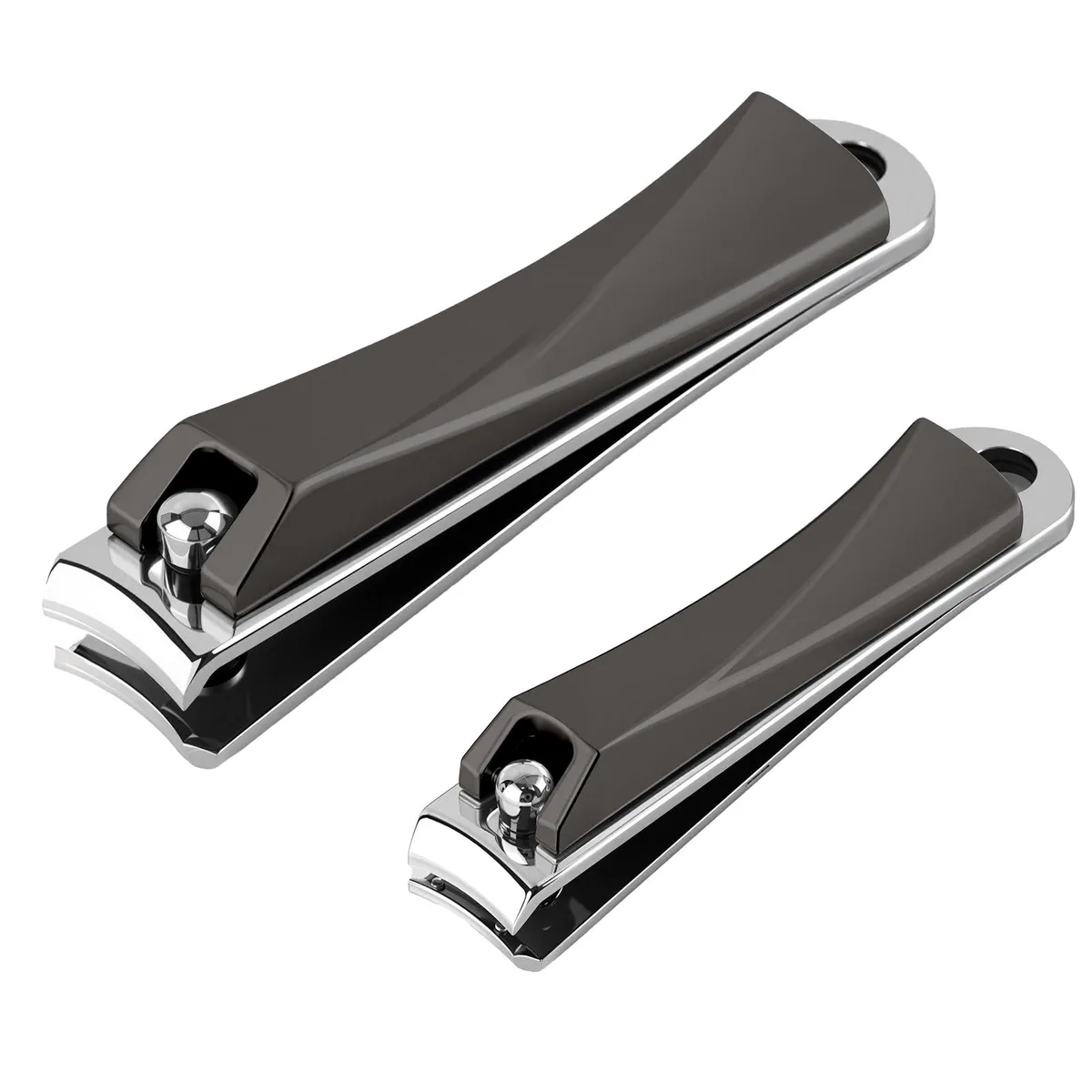  Pmyuent SJZJQ-black-01 nail clipper set, 2-piece stainless steel, black — product photo