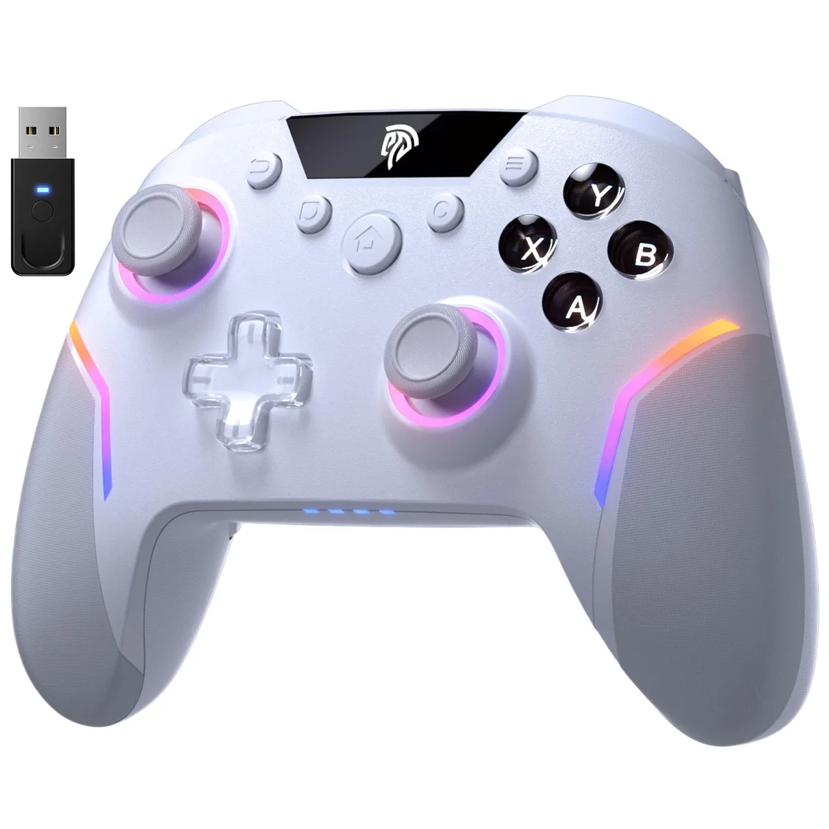 EasySMX X20 Wireless Game Controller White 1000Hz Hall Effect Sticks Mechanical Buttons 6-Axis Gyro RGB — product photo