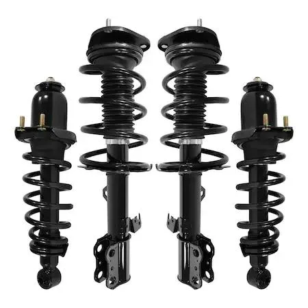Unity front and rear complete strut assembly kit, four preassembled units with coil springs and mounts