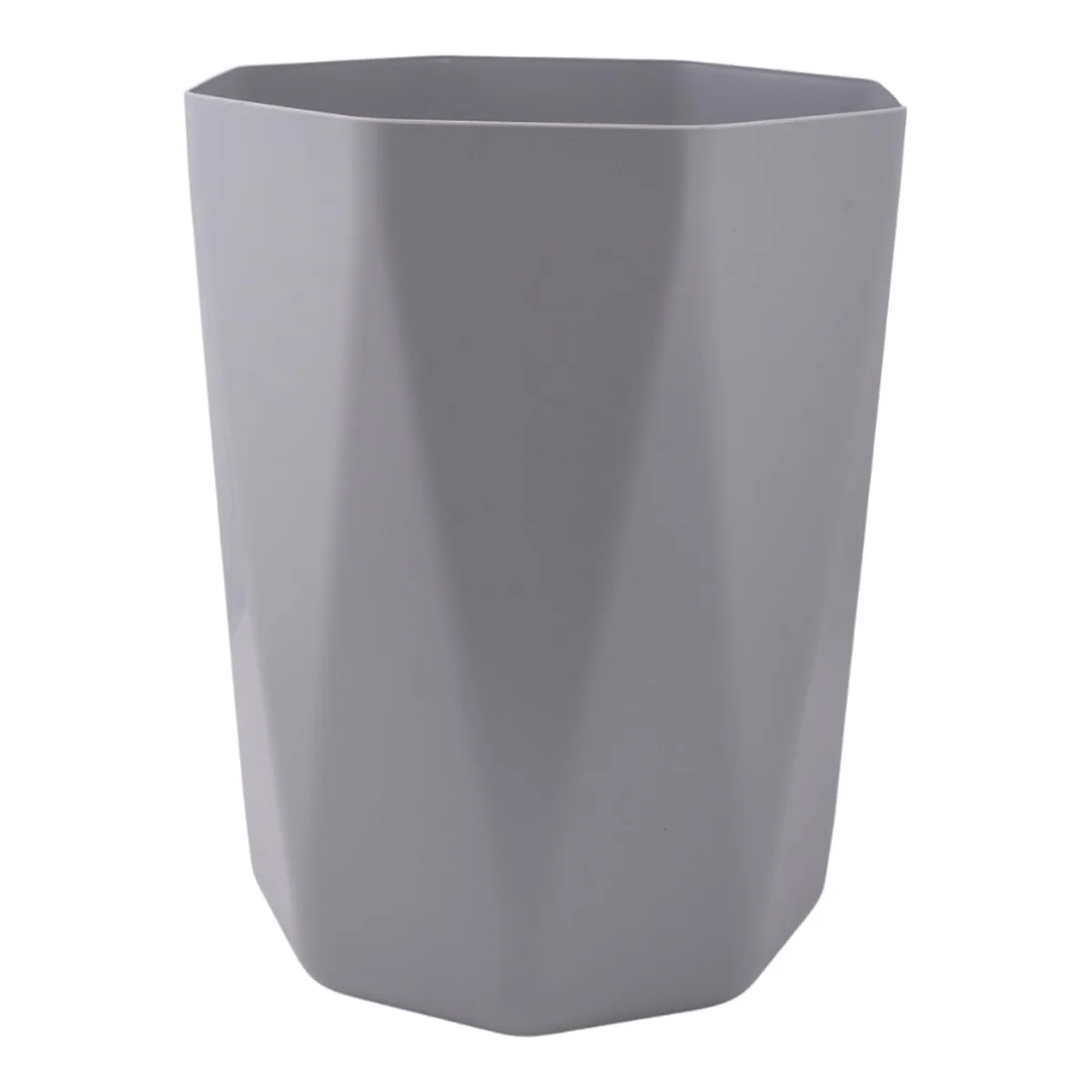 Mainstays Mainstays 5 gal Gray Geometric Bathroom Wastebasket, Open Top, Polypropylene Plastic, Bath Storage — product photo