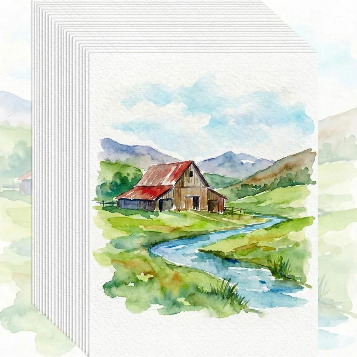  QMNWJMR Watercolor Paper 82 Sheets 5x7 in 110 lb 230 GSM Cold Press — product photo