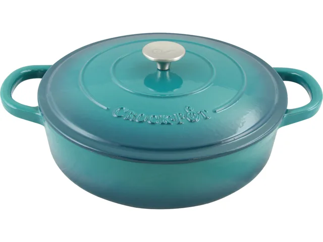 Crock-Pot Crock-Pot 112002.02 Artisan 5 Qt Enameled Cast Iron Braiser Cookware Teal — product photo