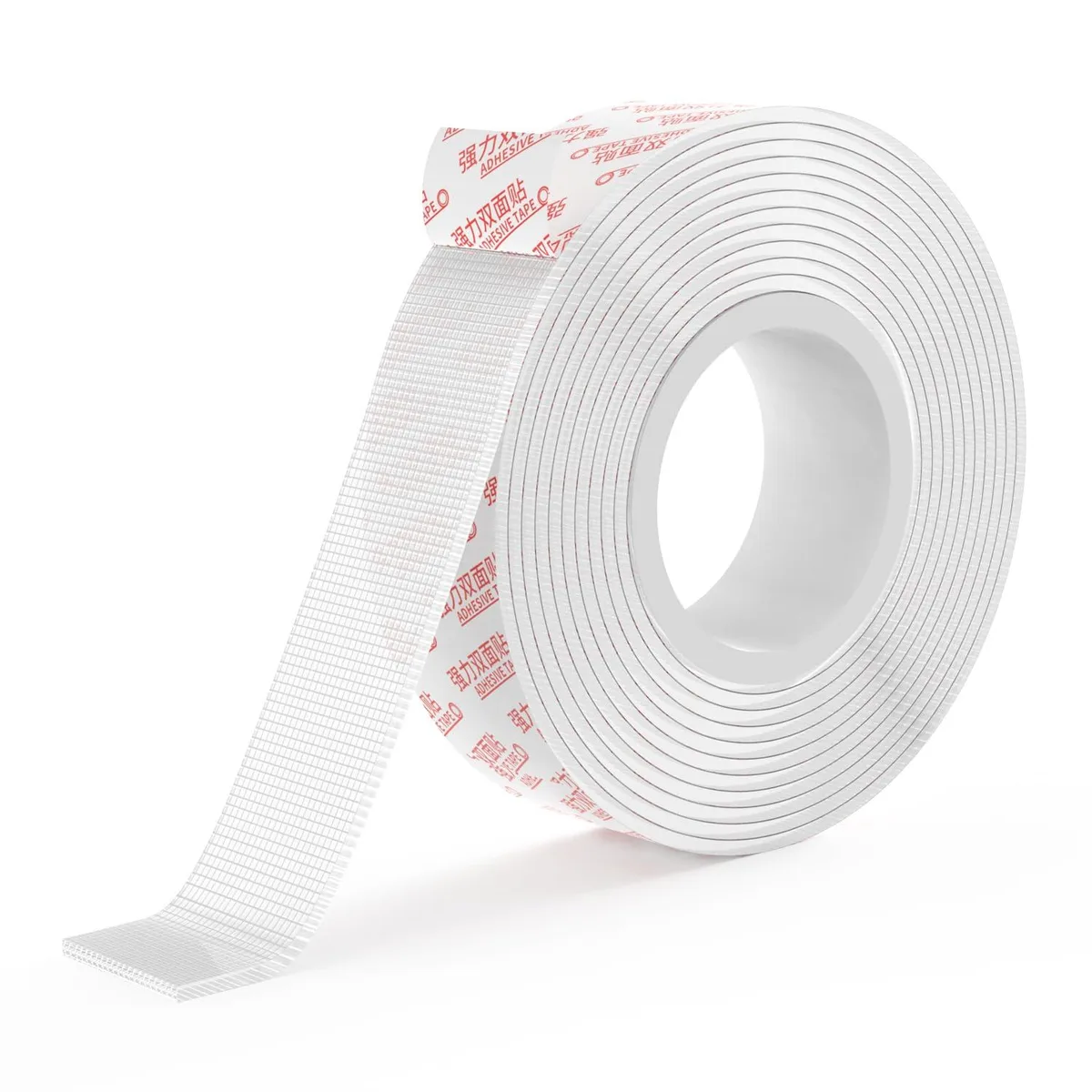 Clear acrylic double-sided tape roll 1.18 inch wide 9.85 feet long heavy duty mesh reinforcement