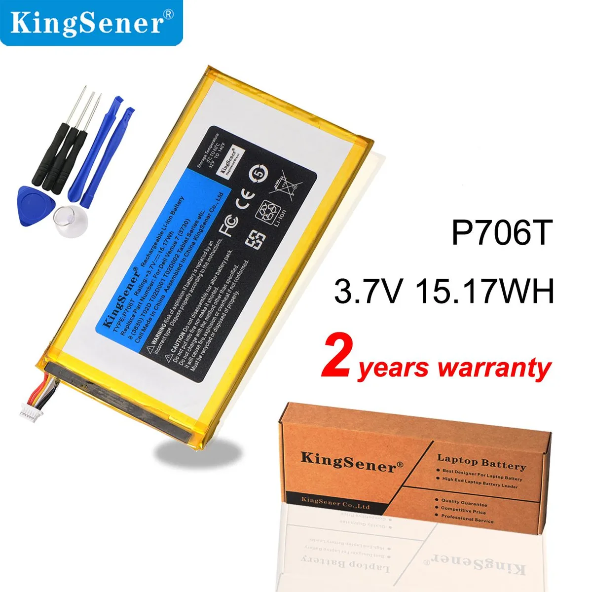 KingSener KingSener P706T laptop battery 3.7V 15.17WH for Dell Venue 7 3730 Venue 8 3830 — product photo