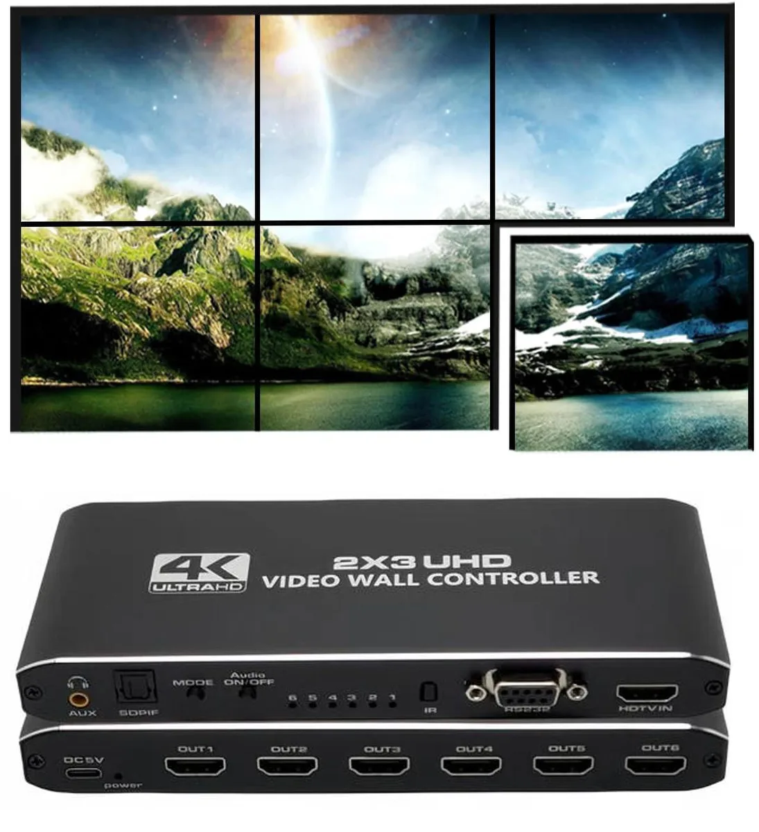 Jansicotek Jansicotek OZJP3 2x3 Video Wall Controller 4K 30Hz 1 In 6 Out — product photo